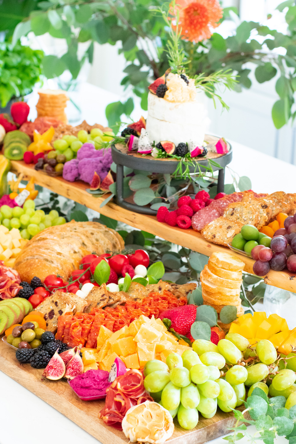 Charcuterie mix with cheeses and fruit